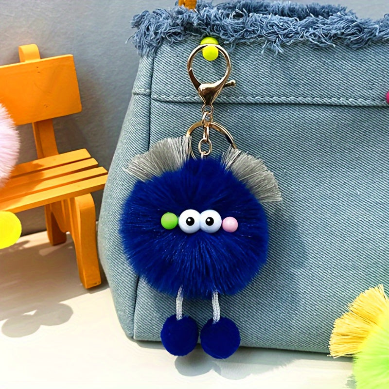 Cute Fluffy Balls Keychain Kawaii Anime Key Chain Ring Hairball Faux Fur Bag Backpack Pendant For Daily Use Women