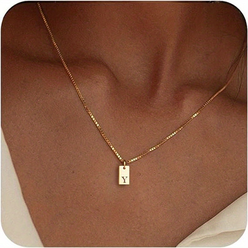 14k Golden Plated Initials Necklace for Women - Delicate Monogram Pendant, Name Jewelry Gift for Valentine's Day, Everyday Elegance & Year-Round Wear, Necklace, Elegant Accessory, Luxurious Appearance