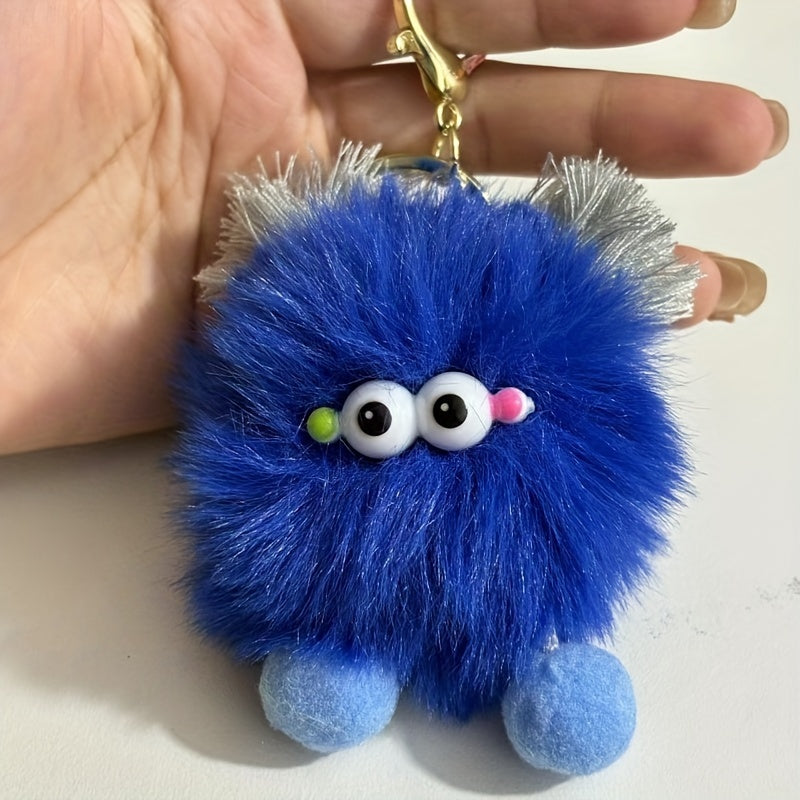 Cute Fluffy Balls Keychain Kawaii Anime Key Chain Ring Hairball Faux Fur Bag Backpack Pendant For Daily Use Women