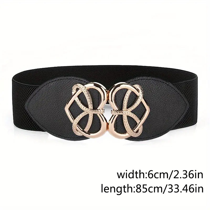 Women Stretchable Elastic Waist Belt With Heart Buckle Belt For Fashion Accessories, Casual, Western Outfits