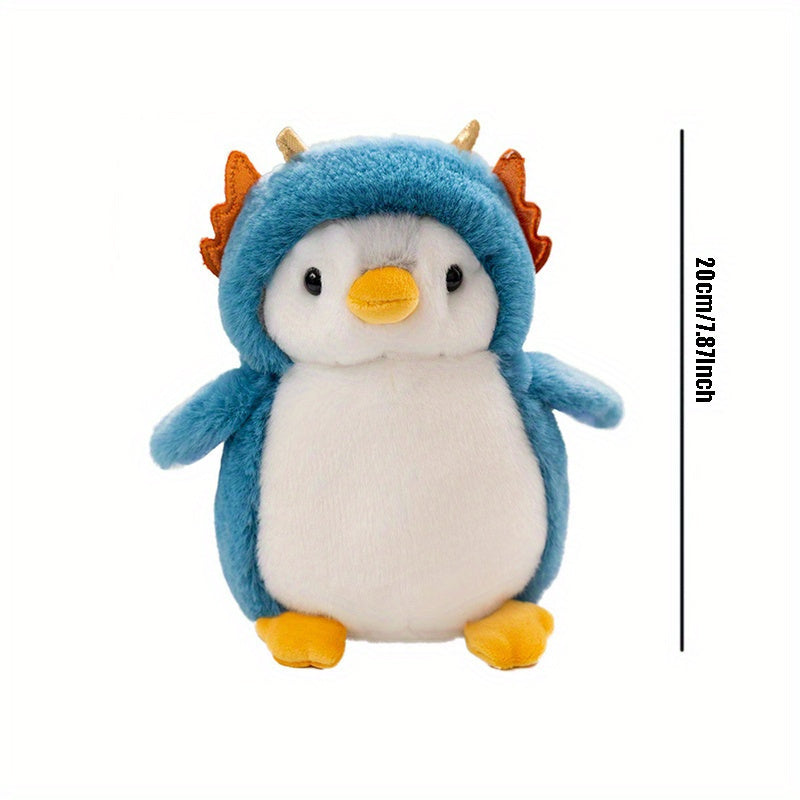 Christmas & Halloween Theme Penguin Plush Toys - Cute Dinosaur Costume Stuffed Animal Set for Party Home Decor, Multi-Color Polyester Fiber Plushies, Suitable for All Ages