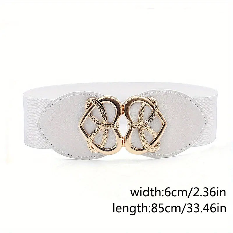 Women Stretchable Elastic Waist Belt With Heart Buckle Belt For Fashion Accessories, Casual, Western Outfits