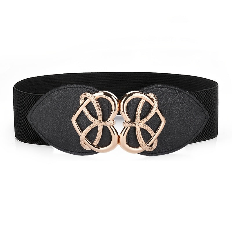 Women Stretchable Elastic Waist Belt With Heart Buckle Belt For Fashion Accessories, Casual, Western Outfits