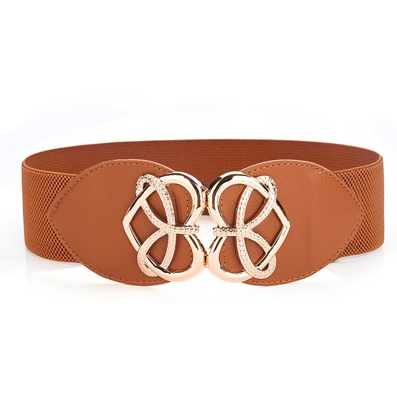 Women Stretchable Elastic Waist Belt With Heart Buckle Belt For Fashion Accessories, Casual, Western Outfits