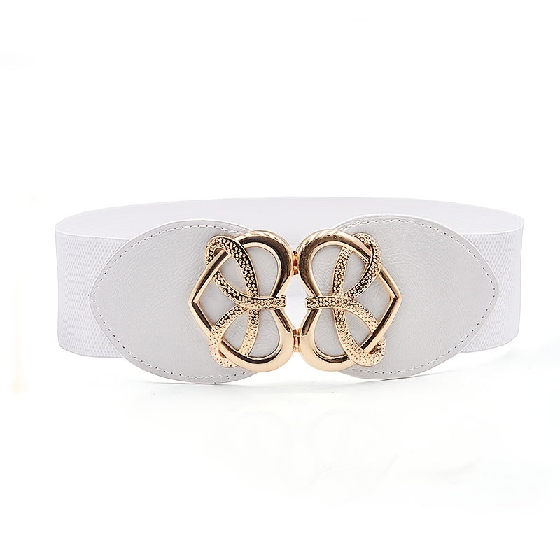Women Stretchable Elastic Waist Belt With Heart Buckle Belt For Fashion Accessories, Casual, Western Outfits