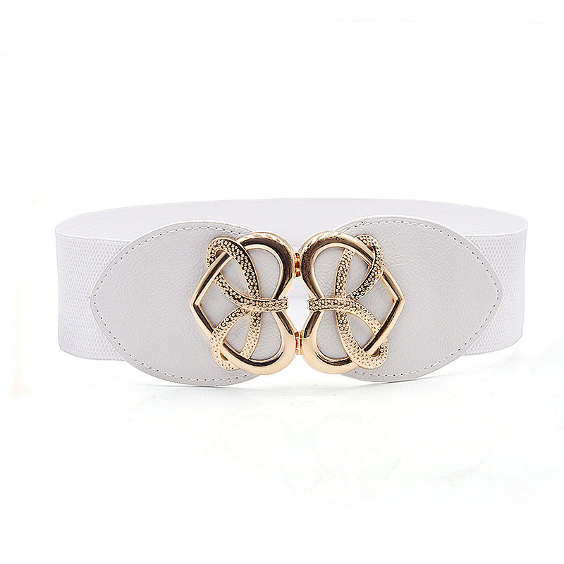 Women Stretchable Elastic Waist Belt With Heart Buckle Belt For Fashion Accessories, Casual, Western Outfits