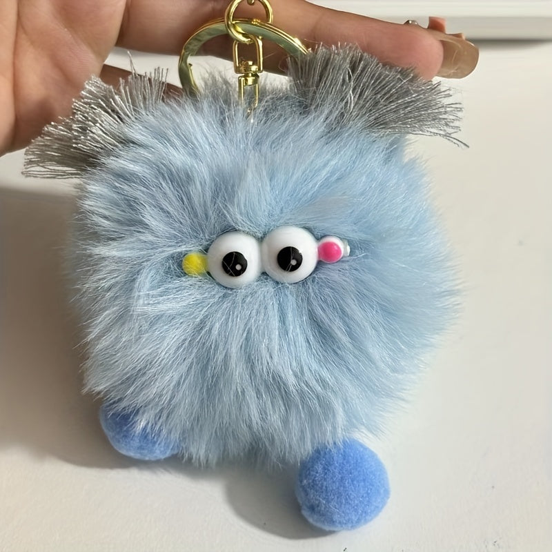 Cute Fluffy Balls Keychain Kawaii Anime Key Chain Ring Hairball Faux Fur Bag Backpack Pendant For Daily Use Women