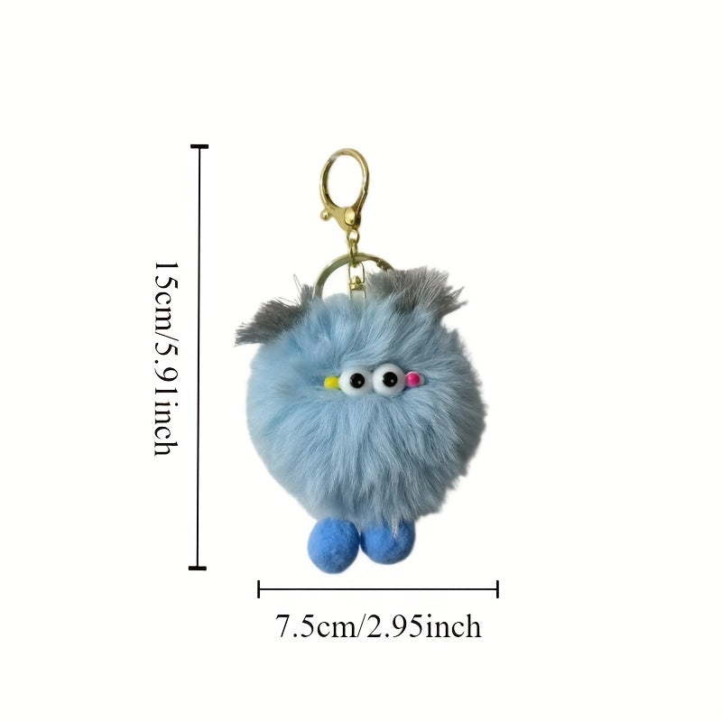 Cute Fluffy Balls Keychain Kawaii Anime Key Chain Ring Hairball Faux Fur Bag Backpack Pendant For Daily Use Women