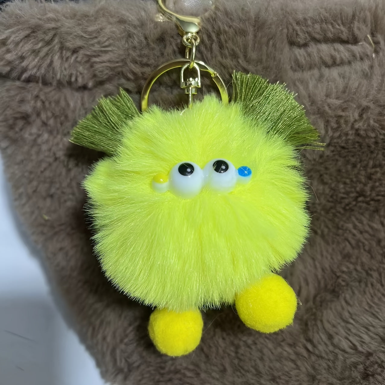 Cute Fluffy Balls Keychain Kawaii Anime Key Chain Ring Hairball Faux Fur Bag Backpack Pendant For Daily Use Women