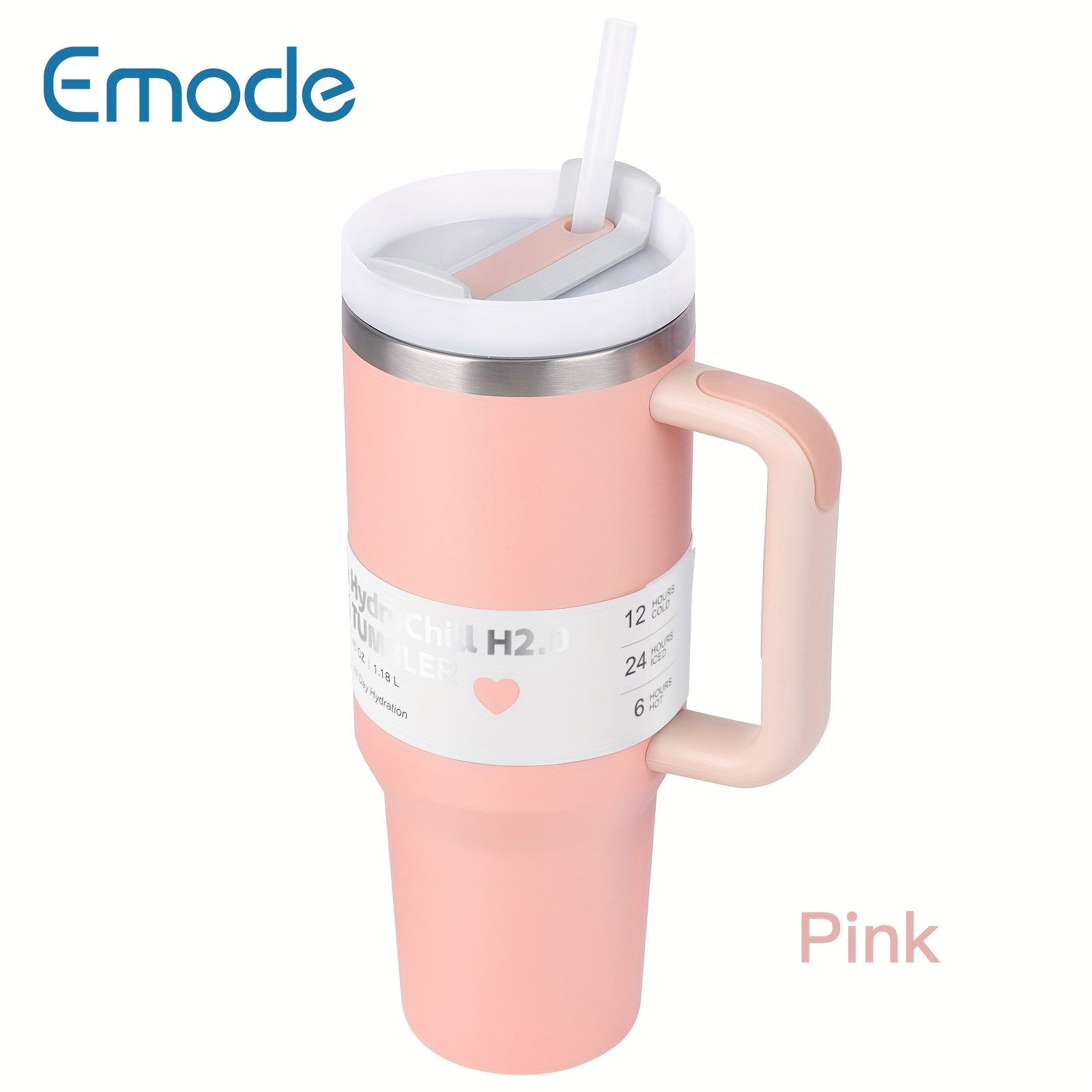 1-Pack emode Valentine's Limited Edition Tumbler - 40oz Double-Wall Insulated Cup with Spill-Proof Lid & Straw Slot, Vacuum Insulated Travel Mug for Hot/Cold Drinks, Elegant Red (304 Stainless Steel) - Valentine's/Mother's Da