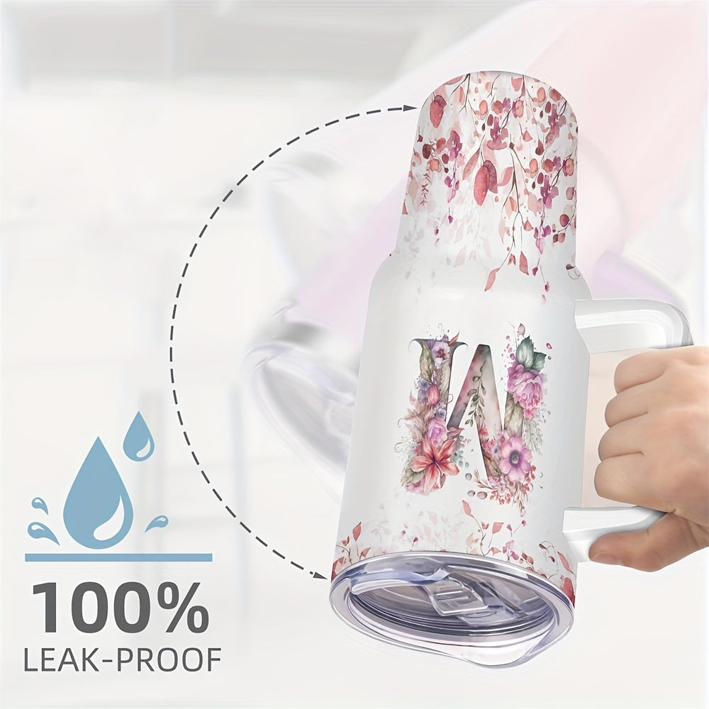 1pc Custom Your Name 40 Oz Stainless Steel Tumbler - Personalized Letter Funny Print Double Wall Vacuum Insulated - For Women, Mom, Sisters, Teacher, Coworker - Perfect Gift for Birthday, Christmas