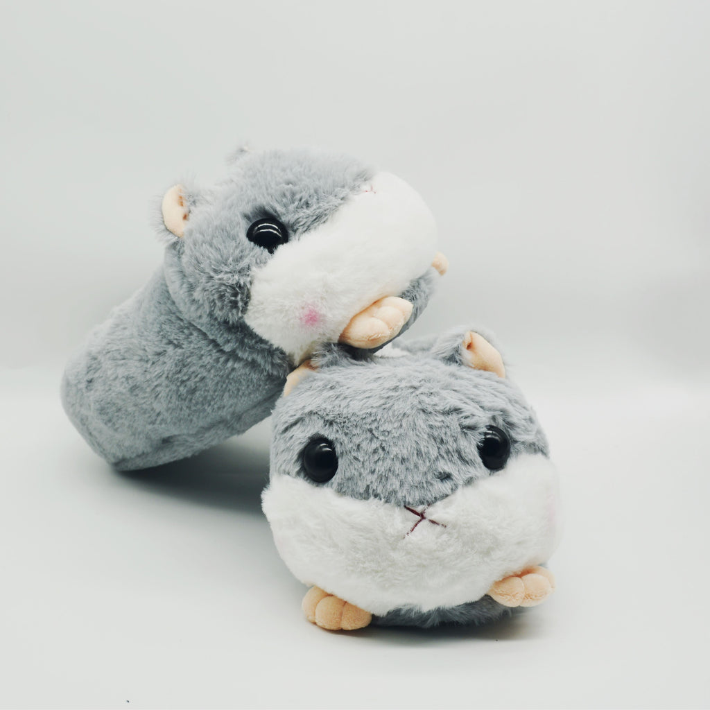 Kawaii Hamster Plush Women's Slippers - Cozy, Non-Slip, Warm Indoor Comfort with Easy Slip-On
