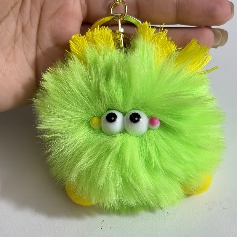 Cute Fluffy Balls Keychain Kawaii Anime Key Chain Ring Hairball Faux Fur Bag Backpack Pendant For Daily Use Women
