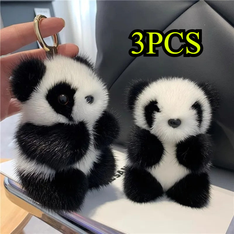 3pcs Panda Plush Toy, Panda Pendant, Panda Plush Toy Keychain, Keychain, Birthday Gift, Animal Keychain, Plush Pendant, Playful Pendant, Panda Design, Mink Fur Feel, Highquality Plush, Plush Keychain, Animal Pendant, Collecto
