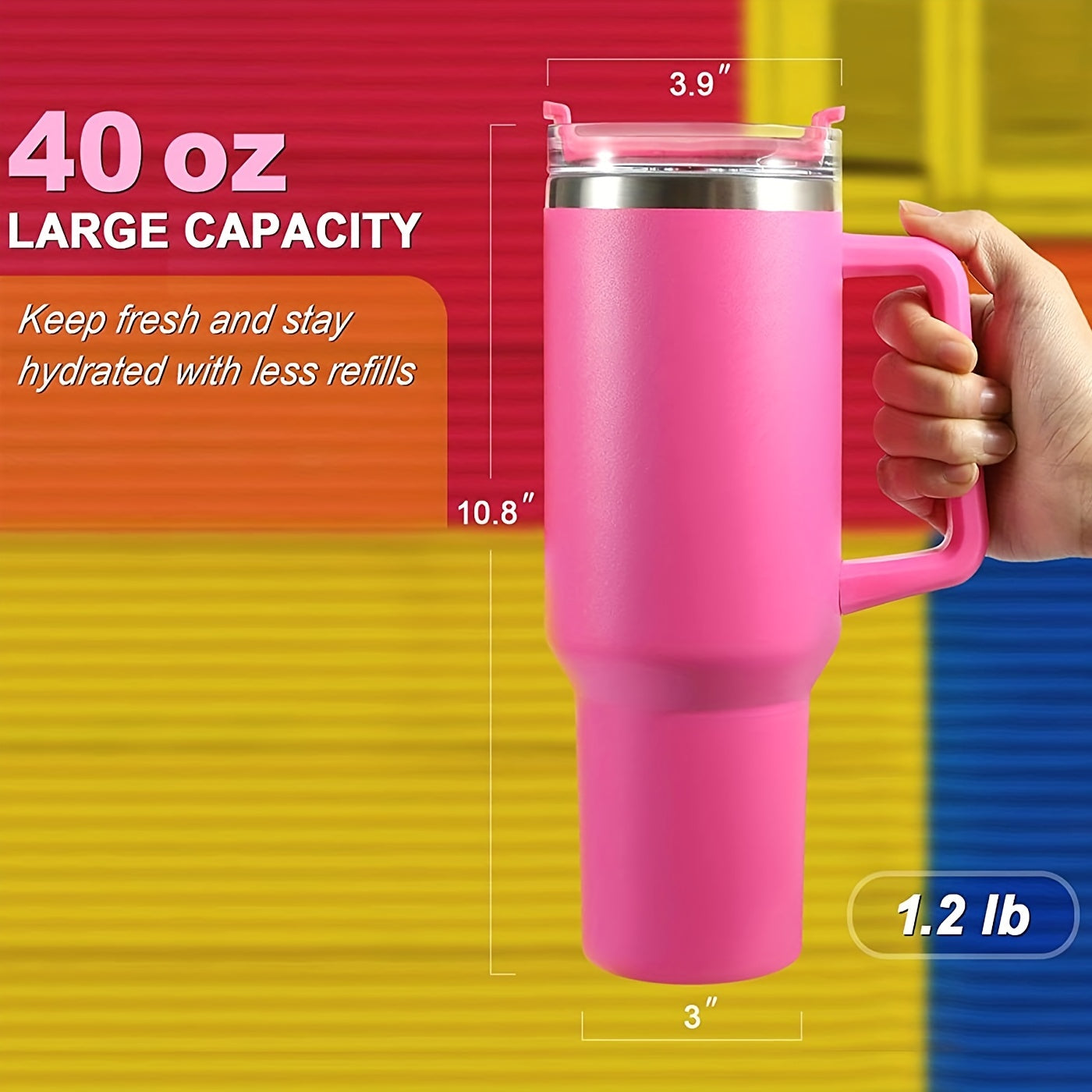 1pc Vacuum-Insulated Stainless Steel Tumbler with Straw - Thermocooler Technology & Handle - Perfect for Hot/Cold Beverages - Durable Double-Wall Insulated Water Cup for All-Day Temperature Retention
