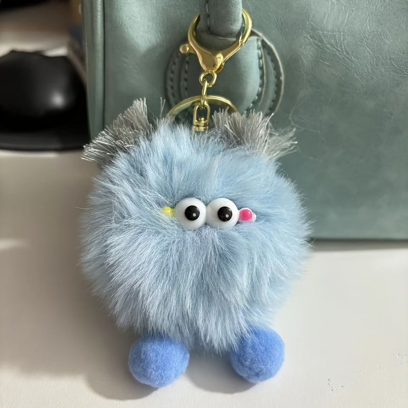 Cute Fluffy Balls Keychain Kawaii Anime Key Chain Ring Hairball Faux Fur Bag Backpack Pendant For Daily Use Women
