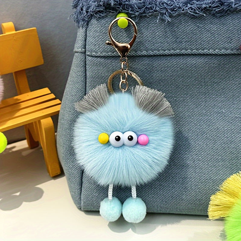 Cute Fluffy Balls Keychain Kawaii Anime Key Chain Ring Hairball Faux Fur Bag Backpack Pendant For Daily Use Women