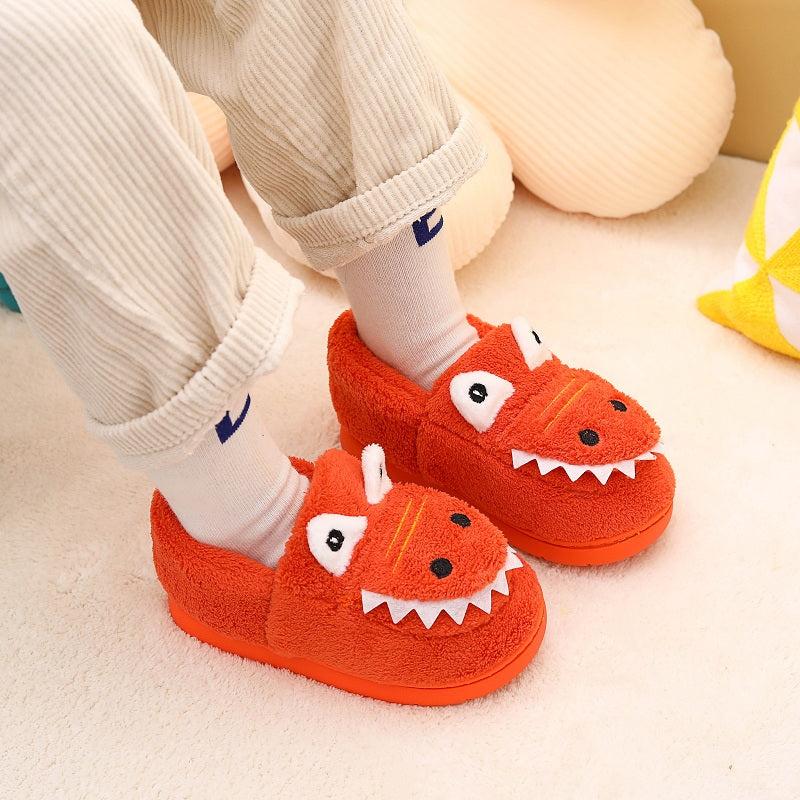 [Cute Green Fuzzy Slippers] Fuzzy Slippers | Cute Green Dinosaur Pattern For Toddler Girls Boys, In House Indoor