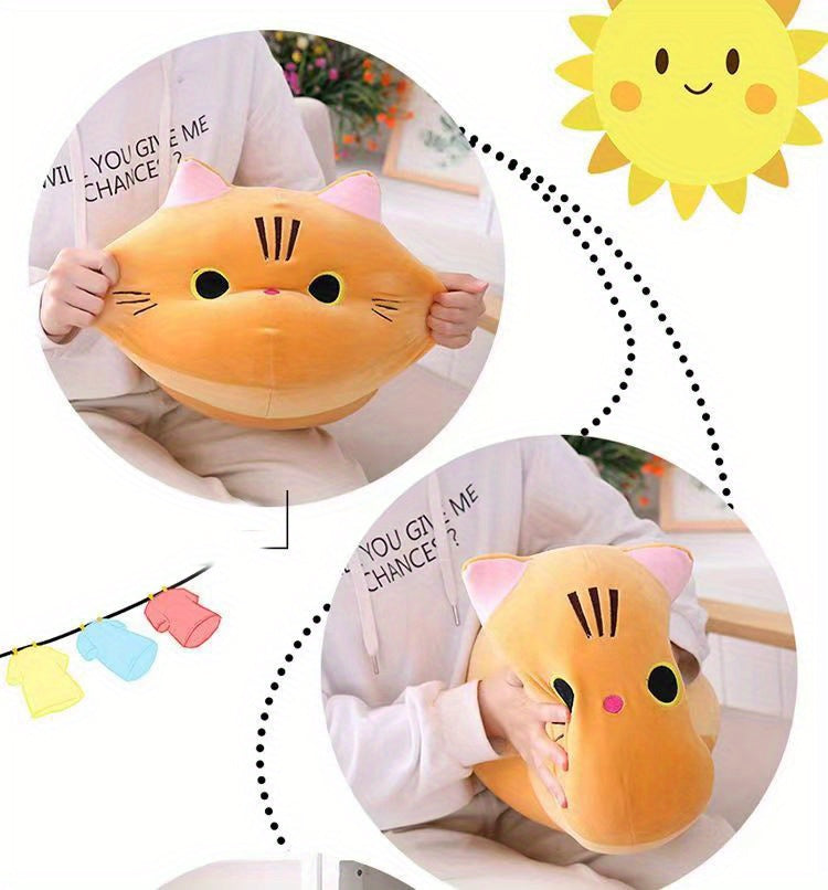 9.84inch Mushroom Bear Cartoon Cat Plush Toy, Soft Stuffed Kitten in White, Black, Orange, Gray - Cute Gift for Boys and Girls