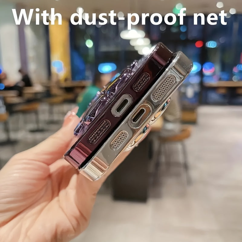 Deluxe Electroplated Phone Case, Invisible Makeup Mirror, Cute Rabbit Phone Holder And Hidden Bracket Shockproof Ultra-thin Protection Suitable For IPhone 11/12/13/14/15 Pro Max