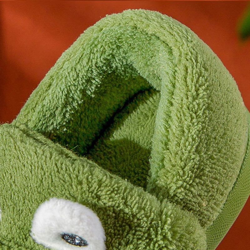 [Cute Green Fuzzy Slippers] Fuzzy Slippers | Cute Green Dinosaur Pattern For Toddler Girls Boys, In House Indoor