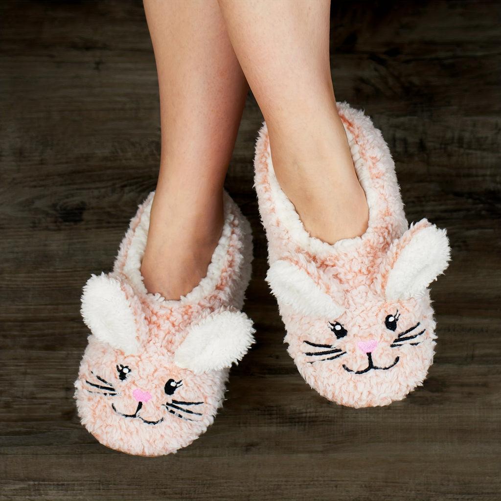 Kawaii Bunny Slippers, Casual Slip On Plush Lined Shoes, Comfortable Indoor Home Slippers