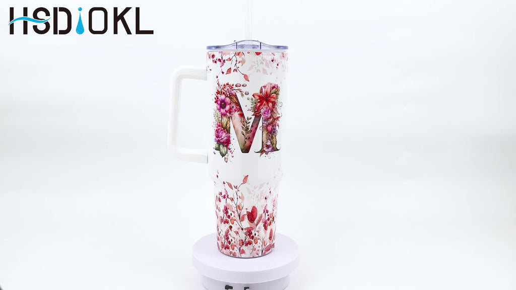 1pc Custom Your Name 40 Oz Stainless Steel Tumbler - Personalized Letter Funny Print Double Wall Vacuum Insulated - For Women, Mom, Sisters, Teacher, Coworker - Perfect Gift for Birthday, Christmas