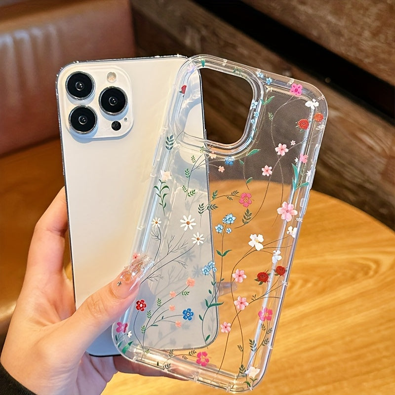 Multi-color flower branch suitable for Apple 13 mobile phone case iphone14pro frosted 13max anti-fall 14plus new Men's 7/8plus Women's silicone 11 soft case 12promax full package 13 thickened 14promax protective case x/xs len