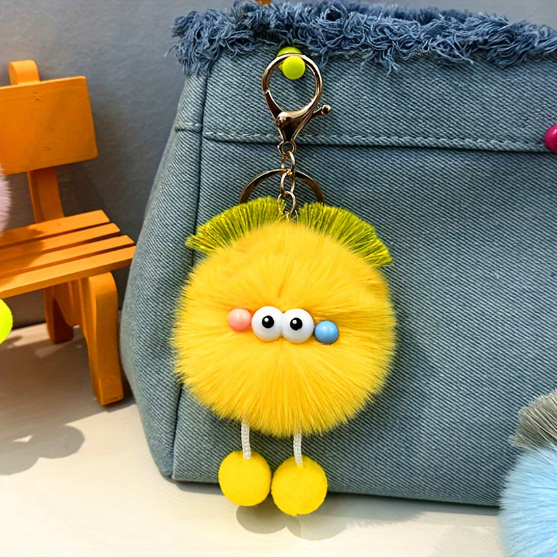 Cute Fluffy Balls Keychain Kawaii Anime Key Chain Ring Hairball Faux Fur Bag Backpack Pendant For Daily Use Women