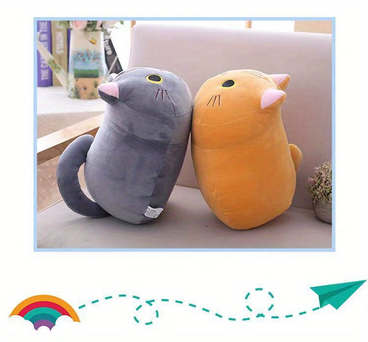 9.84inch Mushroom Bear Cartoon Cat Plush Toy, Soft Stuffed Kitten in White, Black, Orange, Gray - Cute Gift for Boys and Girls