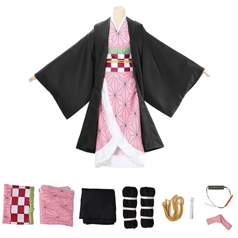 Demon Slayer Kamado Nezuko Cosplay Costume Japanese Anime Carnival Party Adult Uniform Girl Halloween Costume for Kids Children