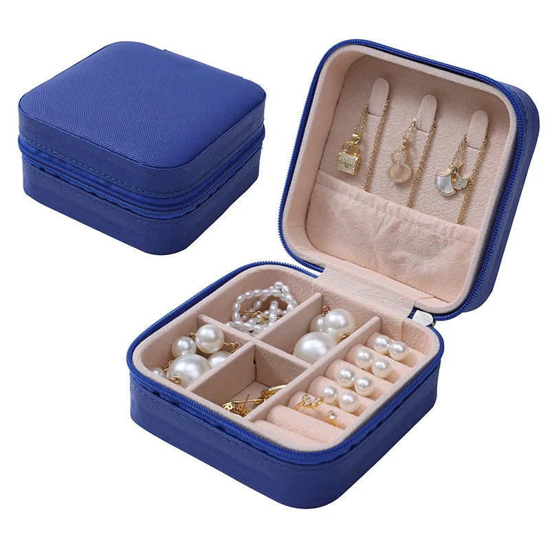Simple Jewelry Box Wholesale Travel Portable Ring Necklace Earrings Studs Earrings Storage Box Jewelry Organizer