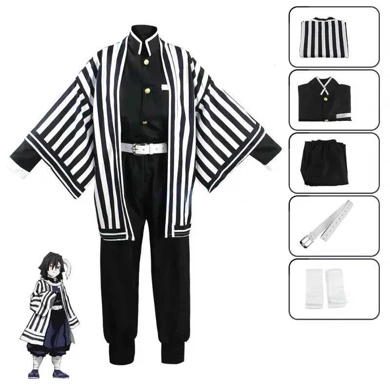 Anime Kimetsu No Yaiba Iguro Obanai Kimono Uniform Anime Pruik Cosplay Kostuum Halloween Feest