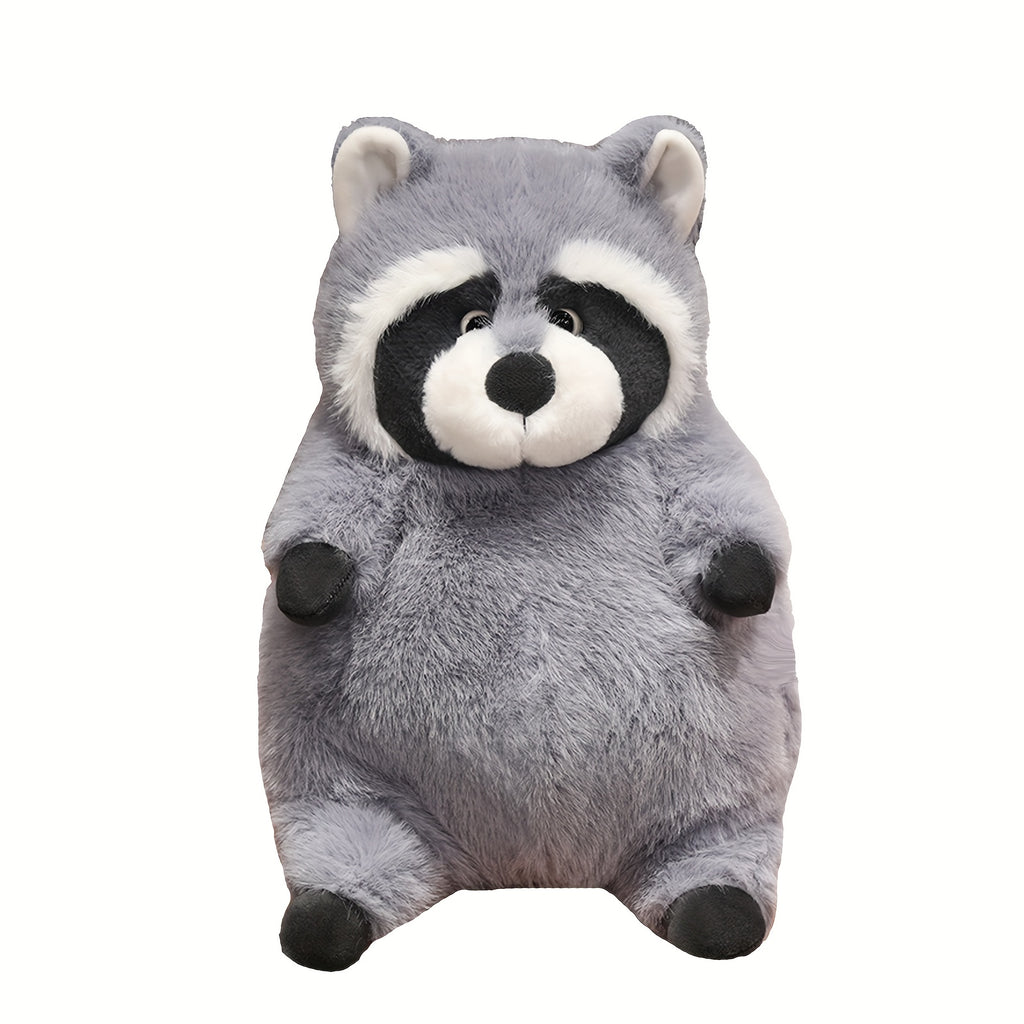 Adorable Gray Raccoon Plush Toy - Lifelike Stuffed Animal with Black Accents, Ideal Gift for Youngsters, Perfect for Home Decor & Halloween, Stuffed Plushies