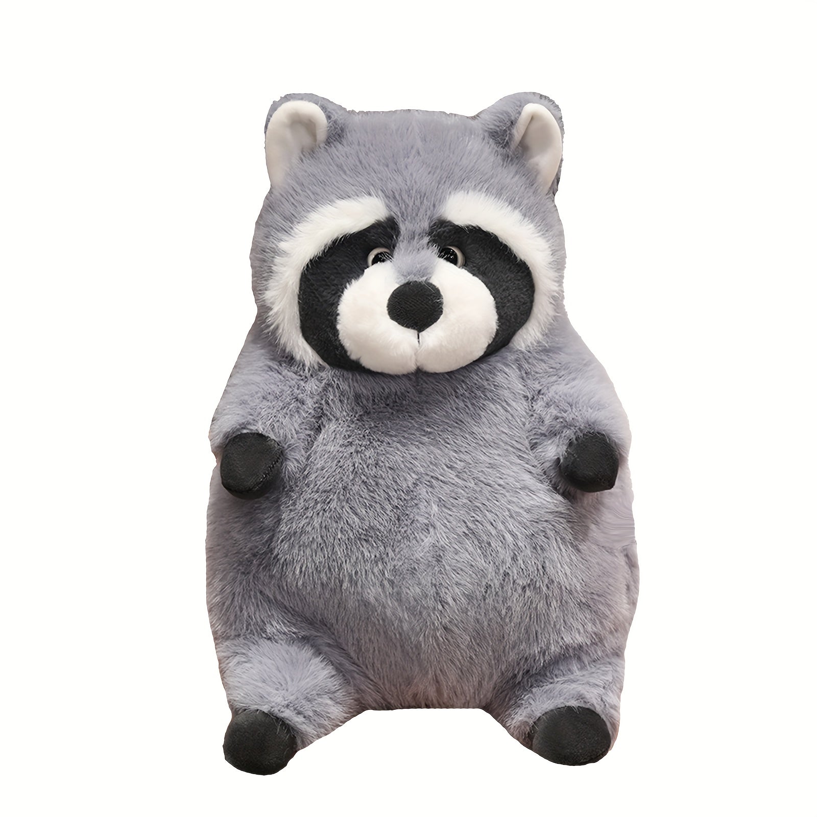 Adorable Gray Raccoon Plush Toy - Lifelike Stuffed Animal with Black Accents, Ideal Gift for Youngsters, Perfect for Home Decor & Halloween, Stuffed Plushies