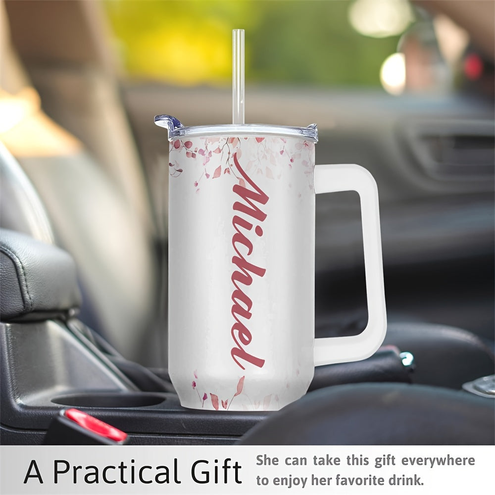 1pc Custom Your Name 40 Oz Stainless Steel Tumbler - Personalized Letter Funny Print Double Wall Vacuum Insulated - For Women, Mom, Sisters, Teacher, Coworker - Perfect Gift for Birthday, Christmas