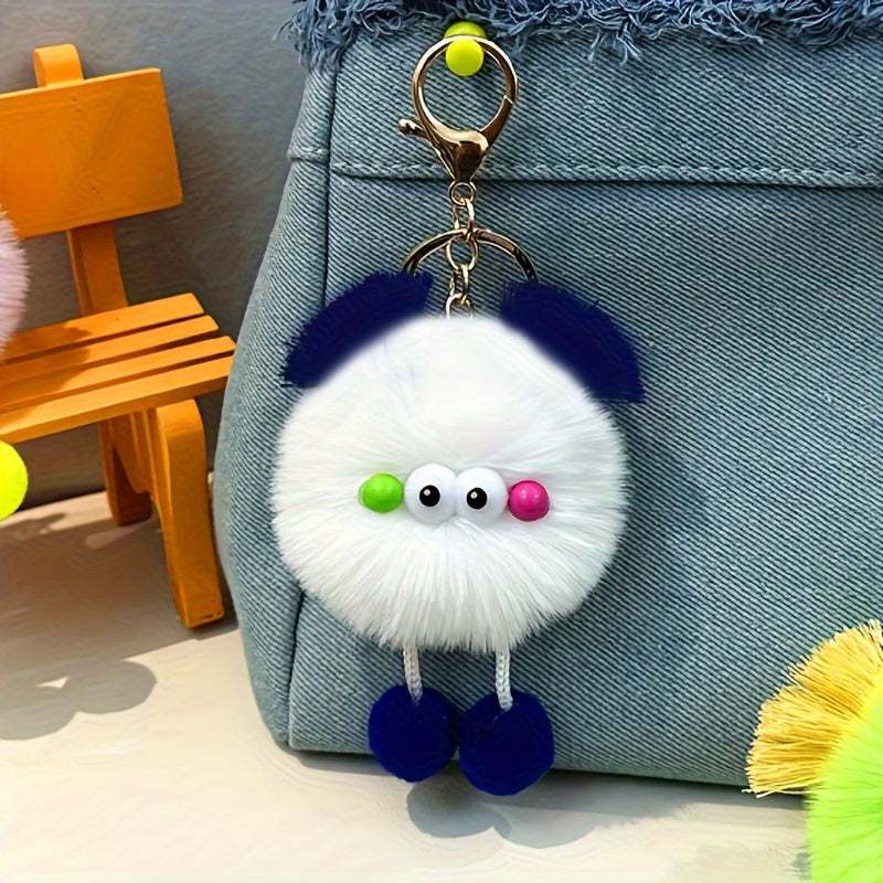 Cute Fluffy Balls Keychain Kawaii Anime Key Chain Ring Hairball Faux Fur Bag Backpack Pendant For Daily Use Women
