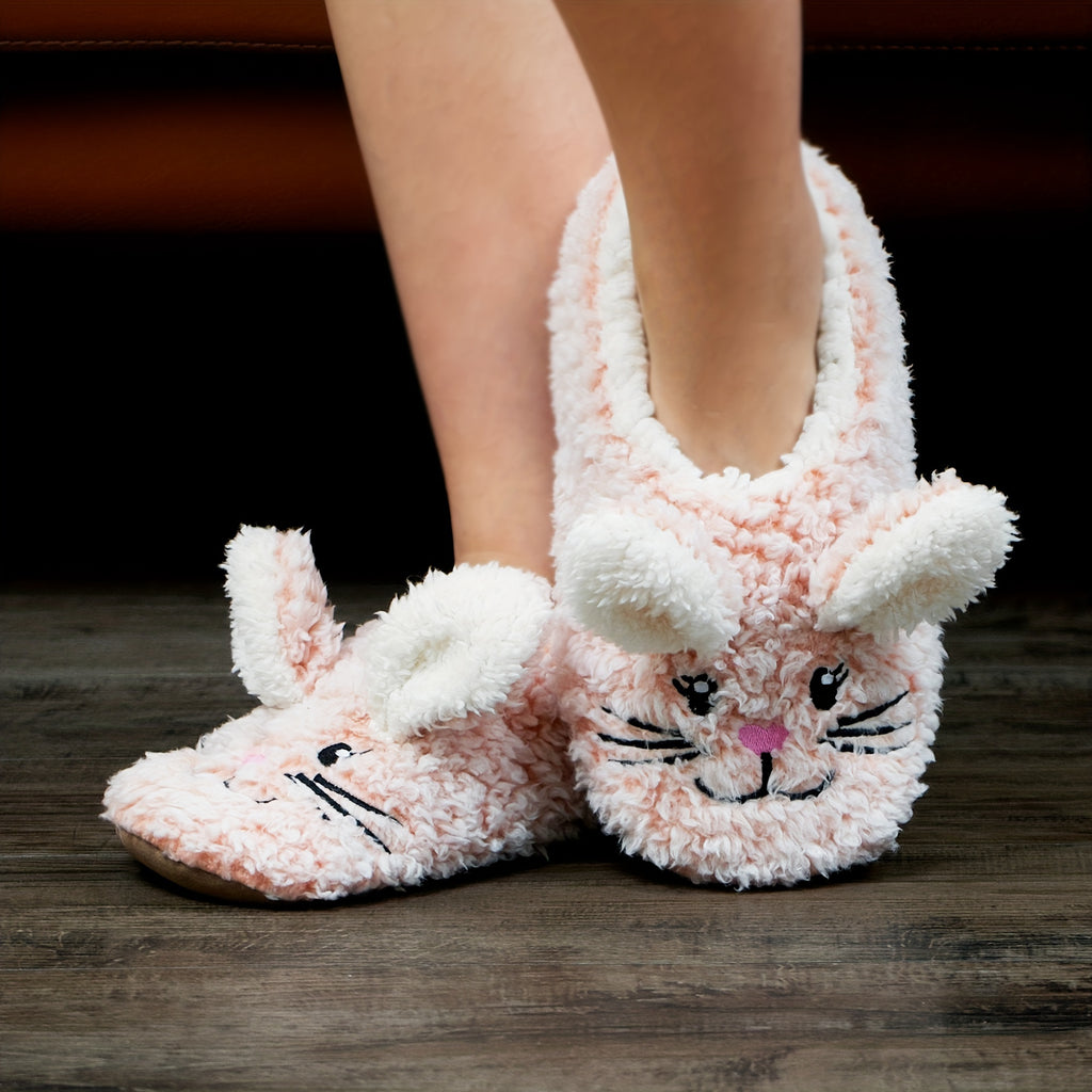 Kawaii Bunny Slippers, Casual Slip On Plush Lined Shoes, Comfortable Indoor Home Slippers