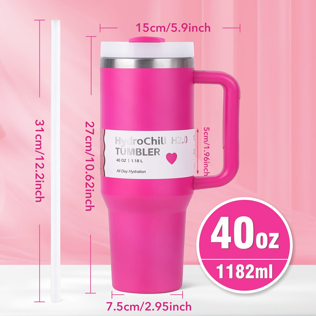 1-Pack emode Valentine's Limited Edition Tumbler - 40oz Double-Wall Insulated Cup with Spill-Proof Lid & Straw Slot, Vacuum Insulated Travel Mug for Hot/Cold Drinks, Elegant Red (304 Stainless Steel) - Valentine's/Mother's Da
