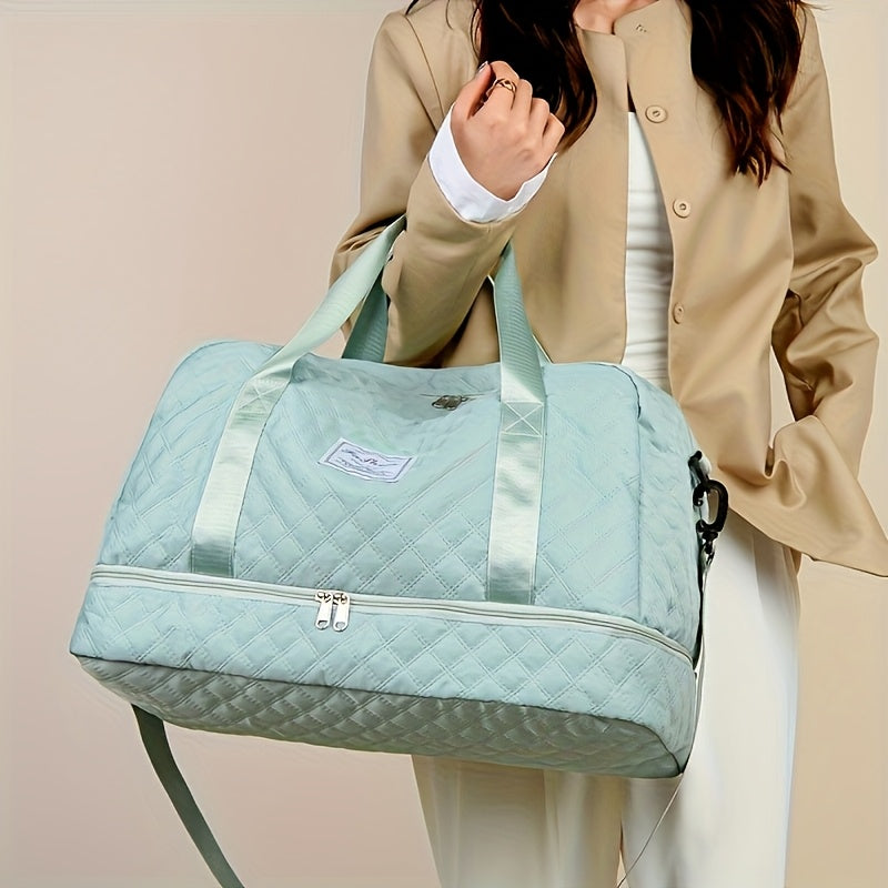 [Luxury Travel Bag] Extra Large Luxury Women's Gym Duffel Travel Bag | Multifunctional with Wet/Dry Separation, Convenient Side Pockets, and Independent Shoe Compartment - Lightweight Maternity Bag Storage Bag for Short Trip