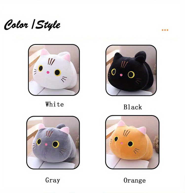 9.84inch Mushroom Bear Cartoon Cat Plush Toy, Soft Stuffed Kitten in White, Black, Orange, Gray - Cute Gift for Boys and Girls